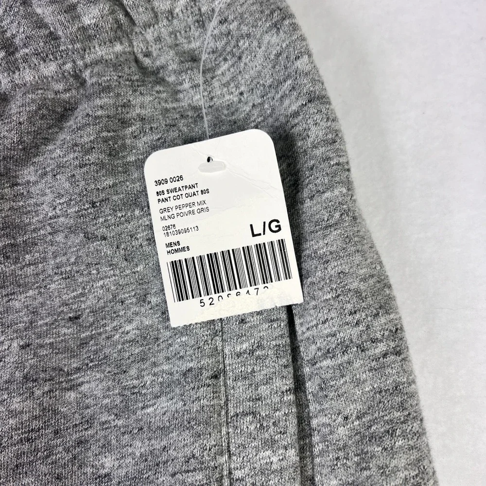 Roots Canada 80's Sweatpants Mens Heather Gray Fleece Joggers NWT Size L